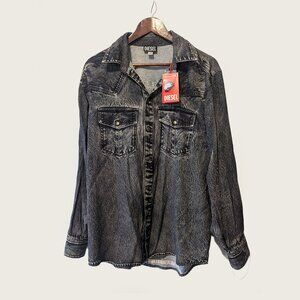 DIESEL - Grey Printed denim shirt - Sz 46 (S)